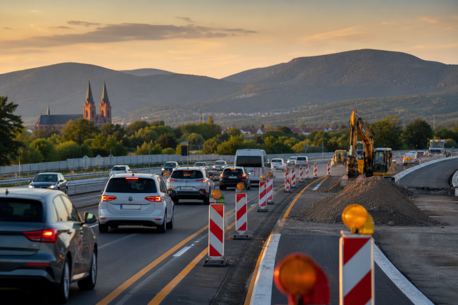 A65 bei Landau: Gleich mehrere Unfälle an der Baustelle im Feierabendverkehr